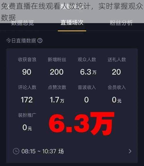 免费直播在线观看人数统计，实时掌握观众数据