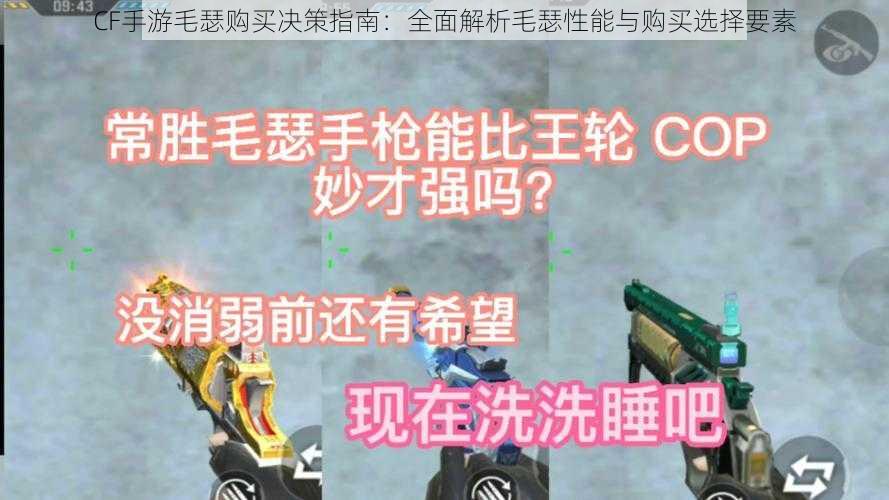 CF手游毛瑟购买决策指南：全面解析毛瑟性能与购买选择要素