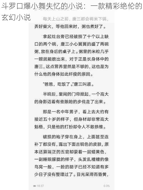 斗罗口爆小舞失忆的小说：一款精彩绝伦的玄幻小说